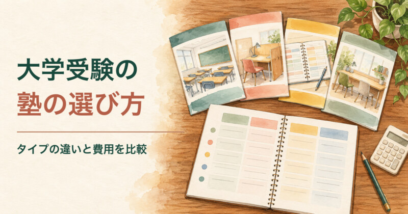 大学受験の塾の選び方 タイプの違いと費用を比較