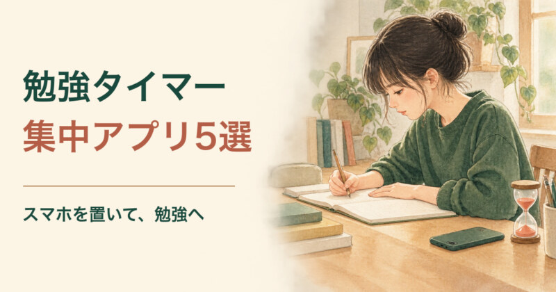 勉強タイマー 集中アプリ5選 スマホを置いて、勉強へ